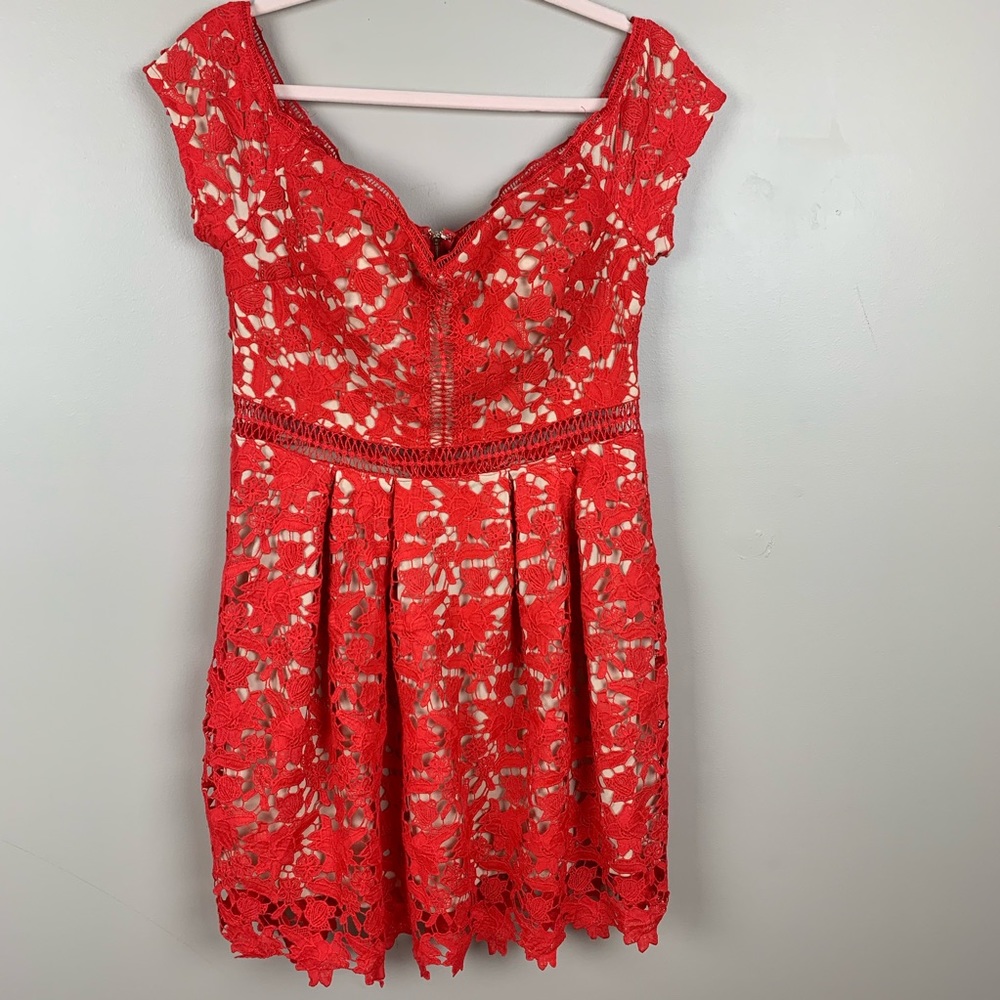 Francesca’s collection red lace dress